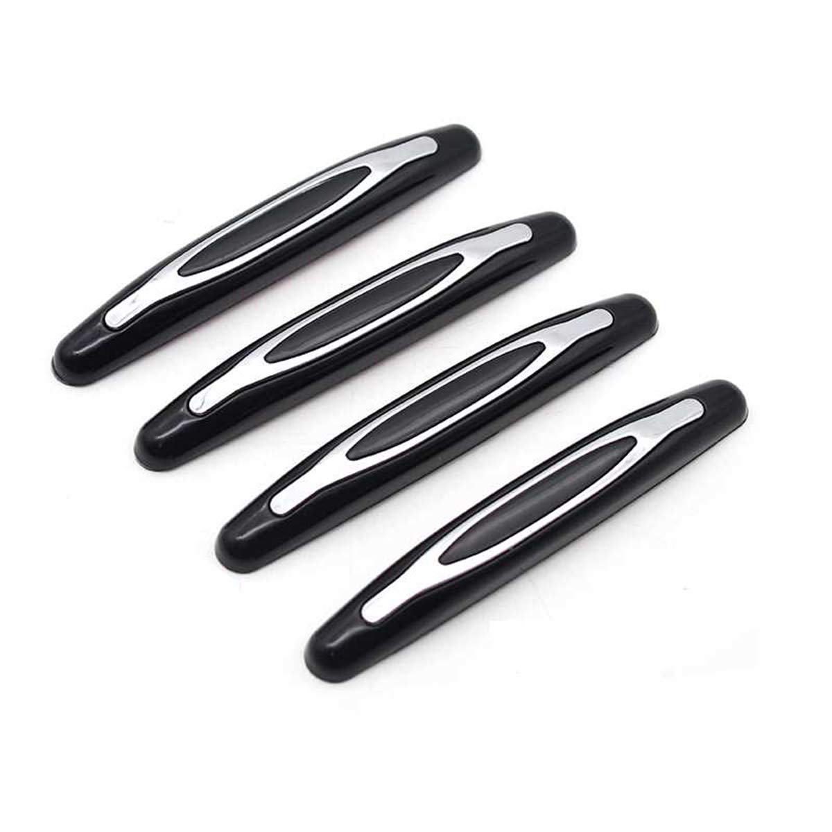 BOROLA 4Pcs Dolphin Style Car Door Protector Edge Guard Scratch Strip Black E2-U1-AA-05-D
