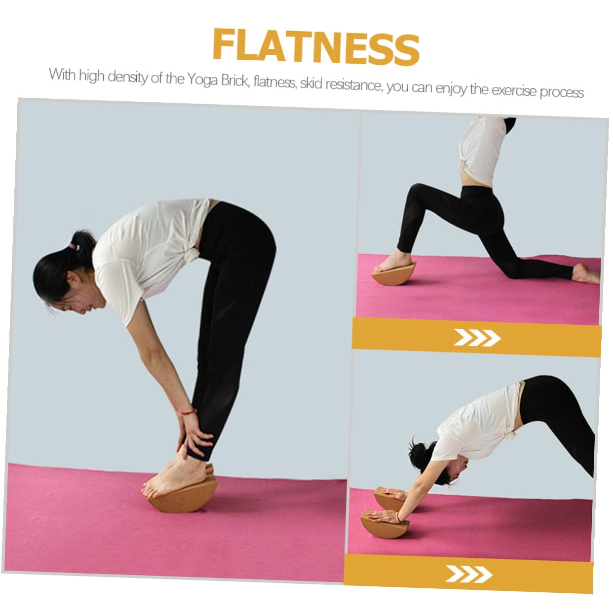 FOMIYES Bloque Equilibrado de Yoga Compacto de Corcho Natural Bloque de Yoga Antideslizante y Duradero para Entrenamiento Corporal Pilates y Equilibrio en Casa
