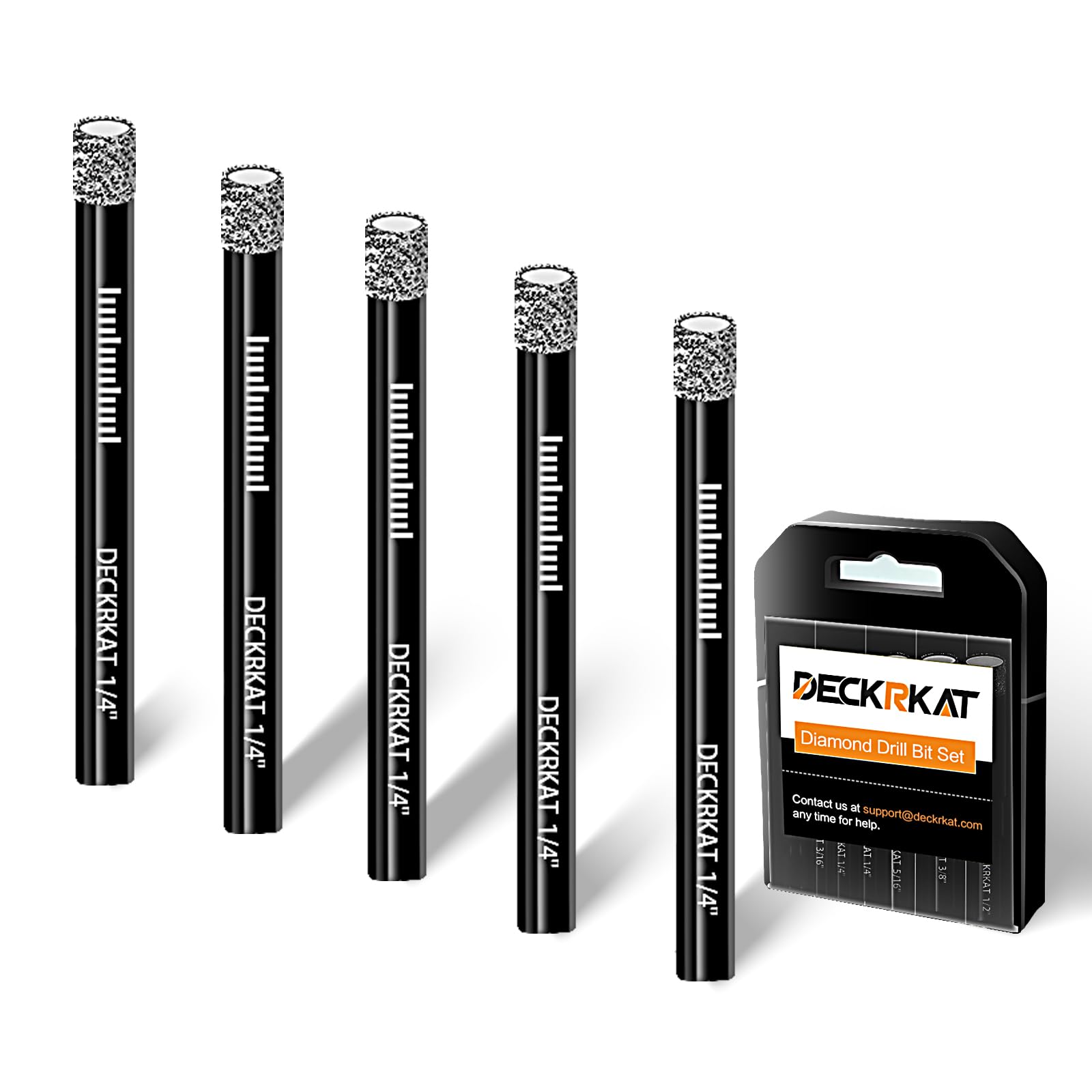 5 Packs Dry Diamond Drill Bits Set 1/4" 6mm Vacuum Brazed Diamond Hole Saws for Granite Tile Ceramic Marble Stone Glass and More Hard Materials (not