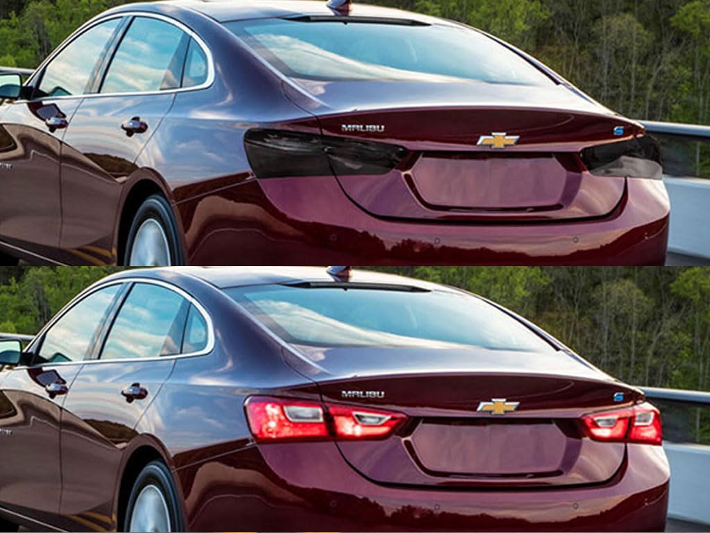 Rvinyl Tail Light Tint Covers Compatible with Chevrolet Malibu 2016-2018 - Matte Smoke