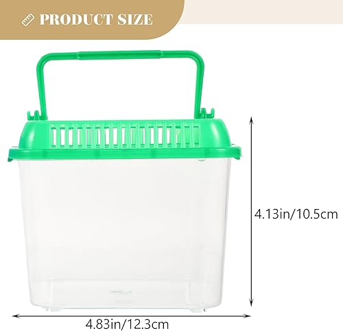 Miniatura 3 de Caja transparente de alimentación de reptiles para tortugas y mascotas acuáticas, caja de cría para reptiles para monitoreo y alimentación, 1 ud