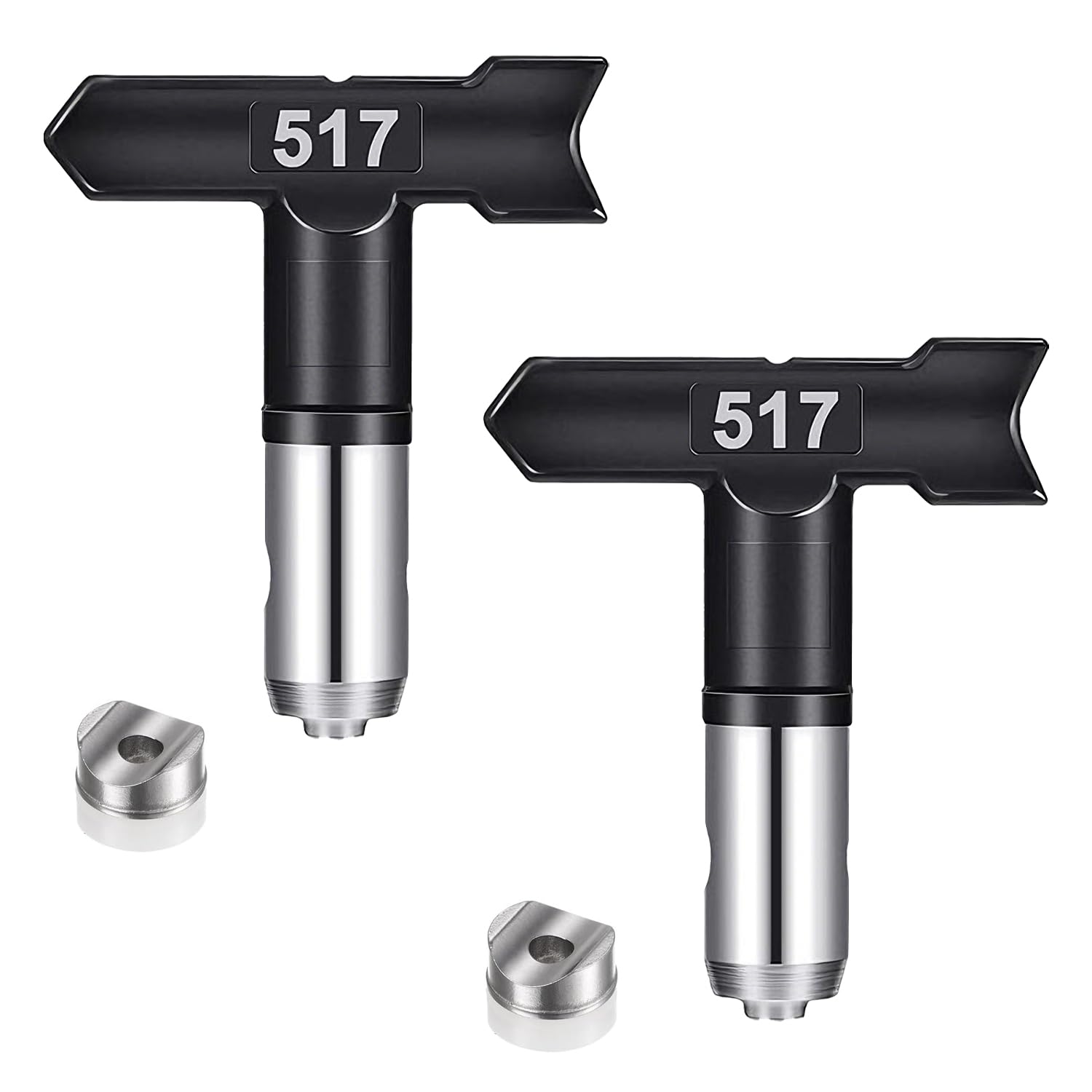 DIPZO 2PCS Reversible Spray Tips 517 for Airless Paint Sprayers, Durable Paint Nozzle Replacement for Home, Garden, Walls, Fences, and Building Projects — image 1