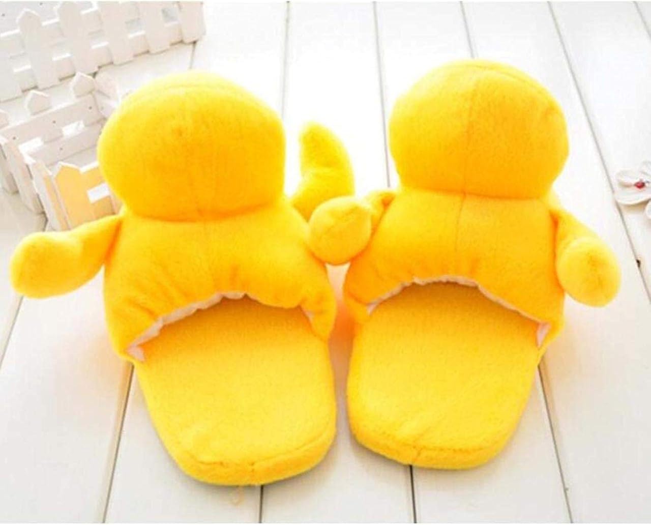 yellow plush slippers