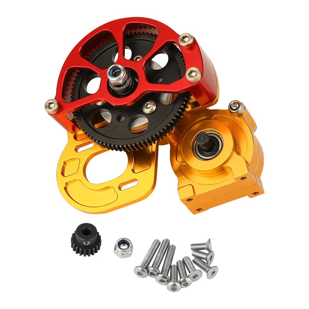 Pothyes Metal Forward Transmission Assembled Gearbox with Steel Gear Set Compatible with Axial SCX10 & SCX10 II 90046 90047 1/10 RC Crawler Upgrade