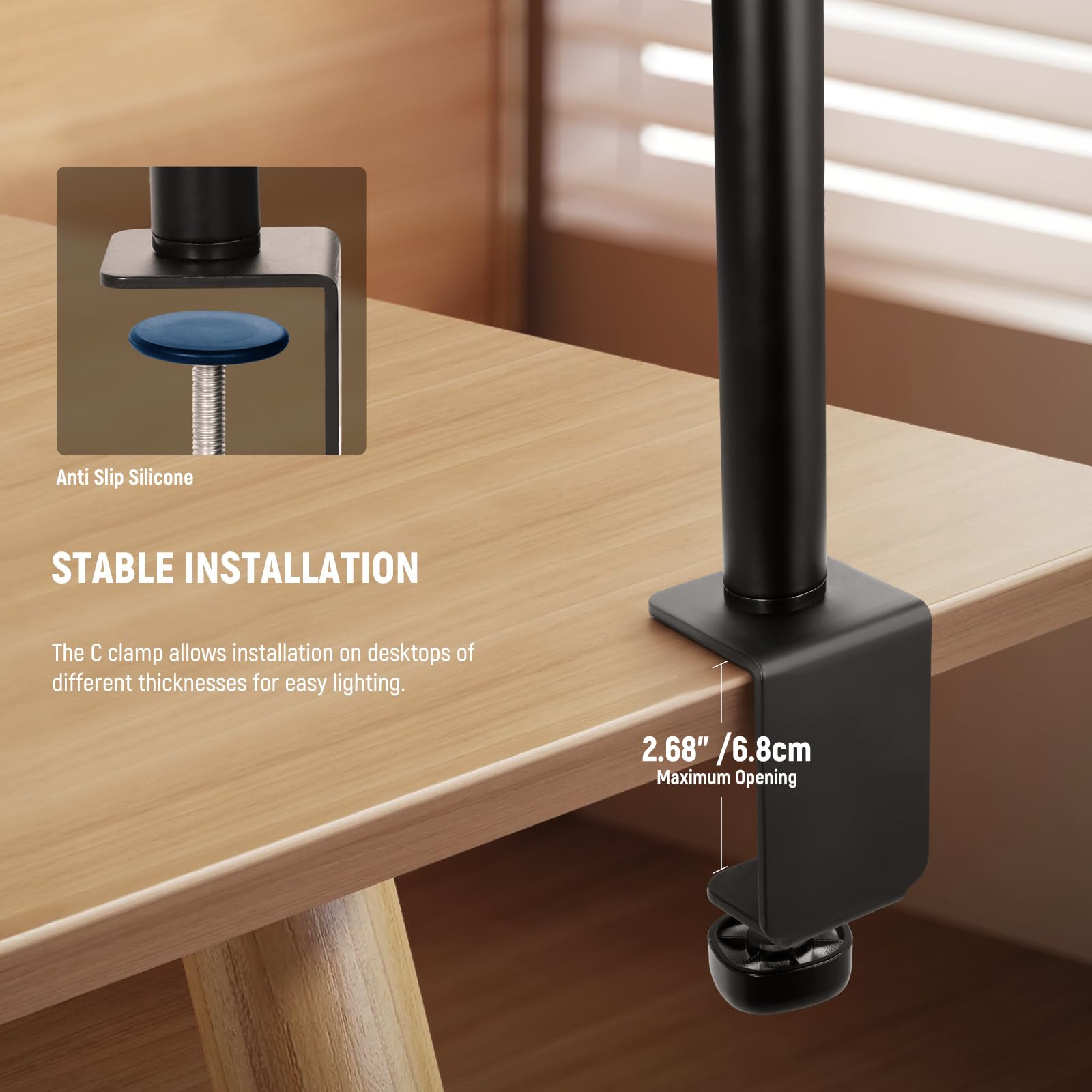 NEEWER Basics, luce ad anello da 18 W da 17,8 cm, con supporto da scrivania/morsetto a C, confezione da 2 pezzi, 3000 K-6500 K, dimmerabile, illuminazione a LED circolare per videoconferenze