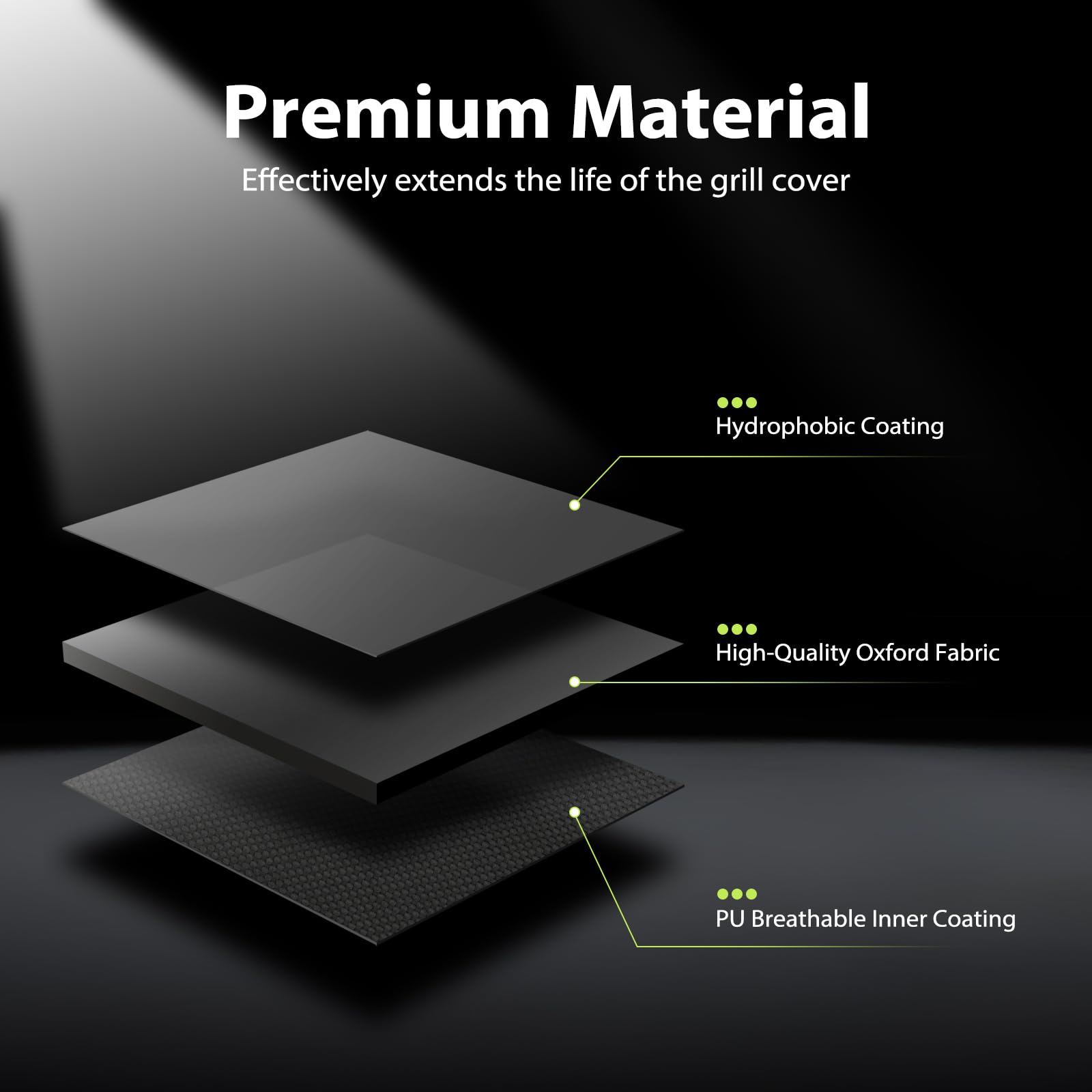 TOPCROWN Copertura per barbecue da esterno, universale, per barbecue a gas, 114,3 - 190,5 cm, impermeabile, anti-UV, in tessuto Oxford, design antivento con cinghie regolabili, adatta per