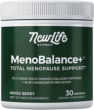 NewLife Naturals MenoBalance+ Collagen Powder for Women -One Scoop a Day Menopause Supplements for Women 45+ Probiotic, Vitamin & Botanical Blend for Skin, Mood, Energy & Overall Wellness