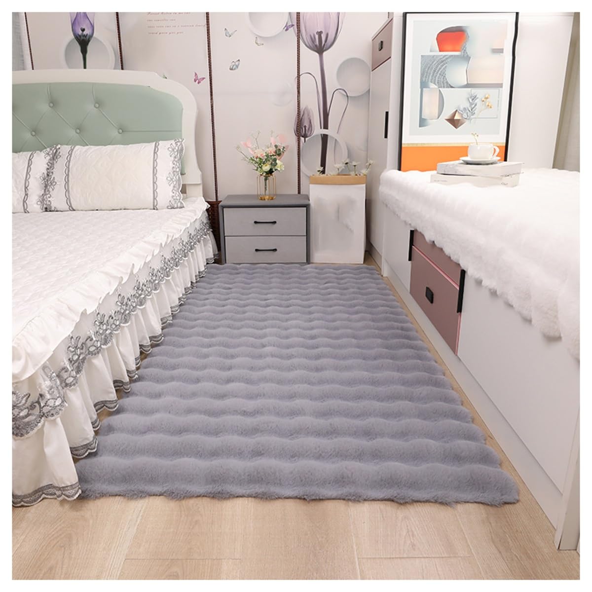 Tapis en fausse fourrure salon moderne ultra doux et moquette d'intérieur