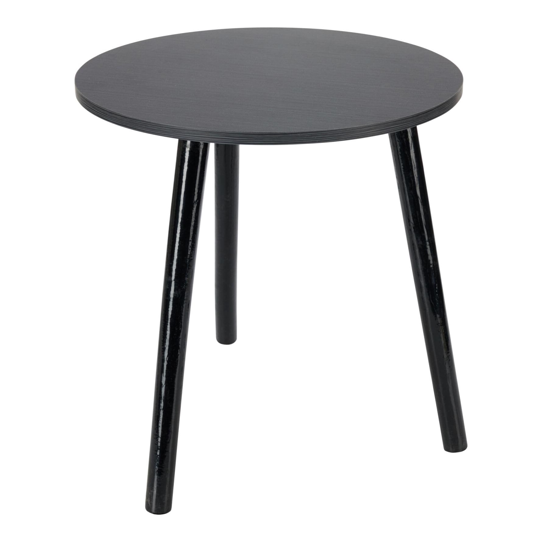 Carousel Home Black Round Wooden Side Table | Modern Pedestal Accent Table for Bedroom, Lounge or Hallway - 40x41cm