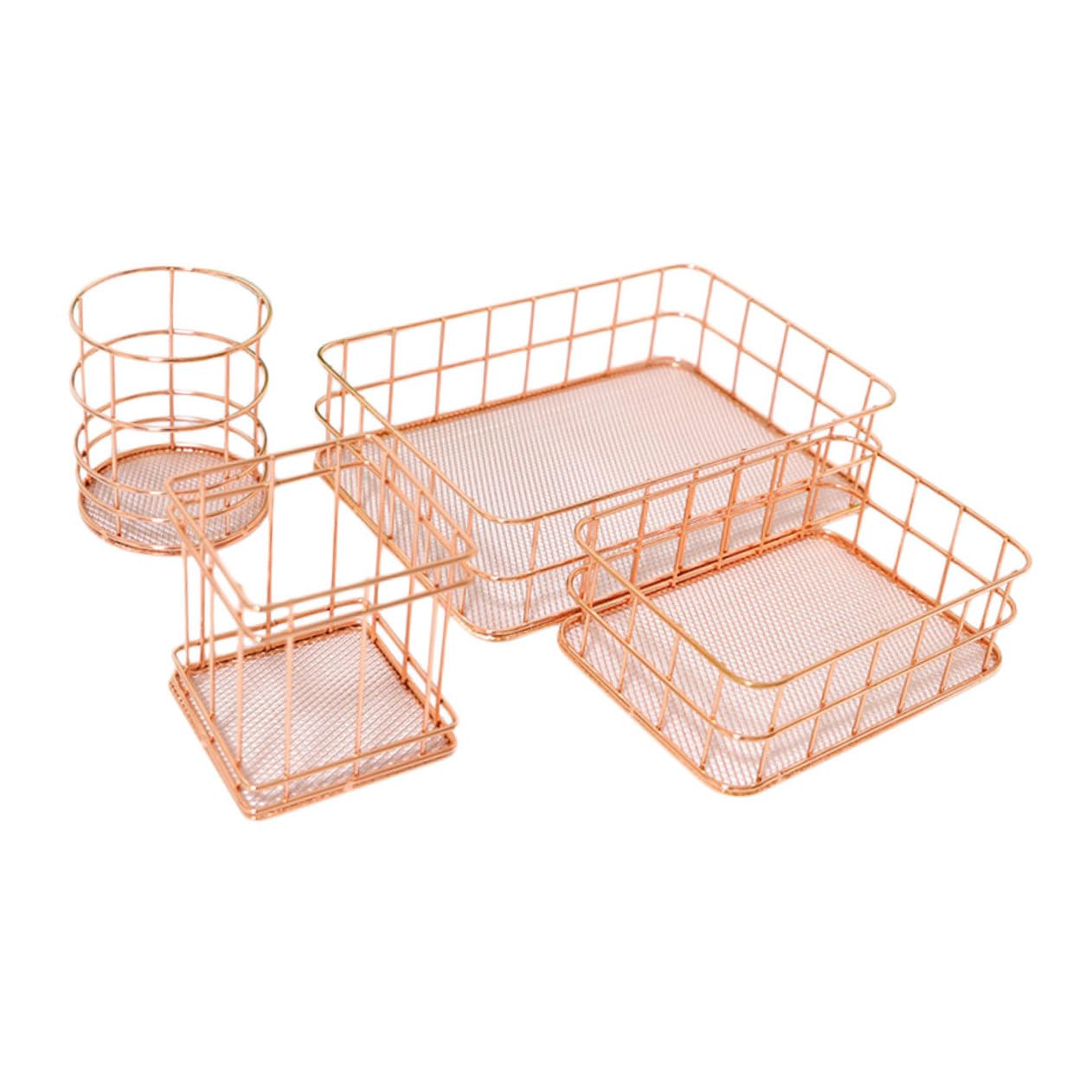 Panier de rangement métallique pour trier le linge et le bureau