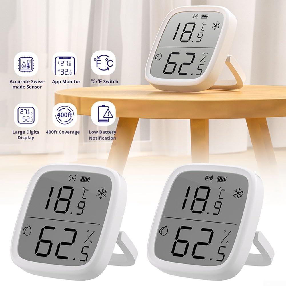 1 capteur intelligent d'affichage de la température et de l'humidité Zigbe 3.0 LCD compatible SNZB-02D