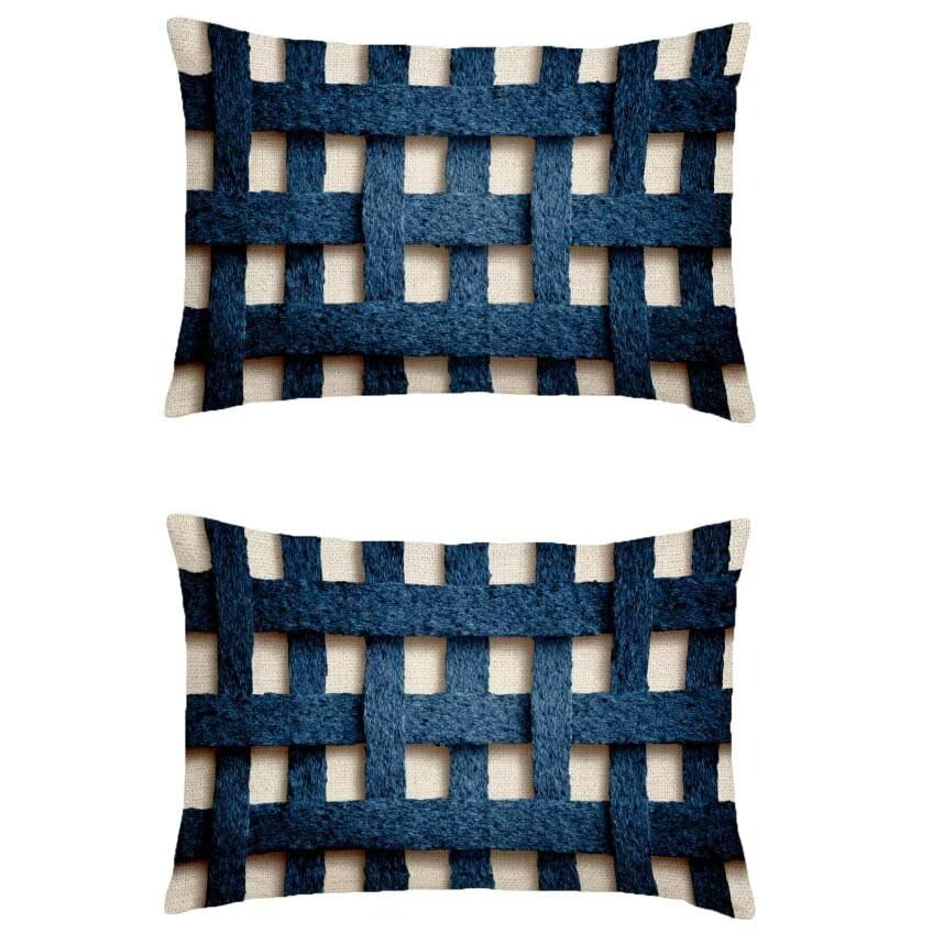 Housse de coussin 60x90cm en lin imperméable au design double face soigné