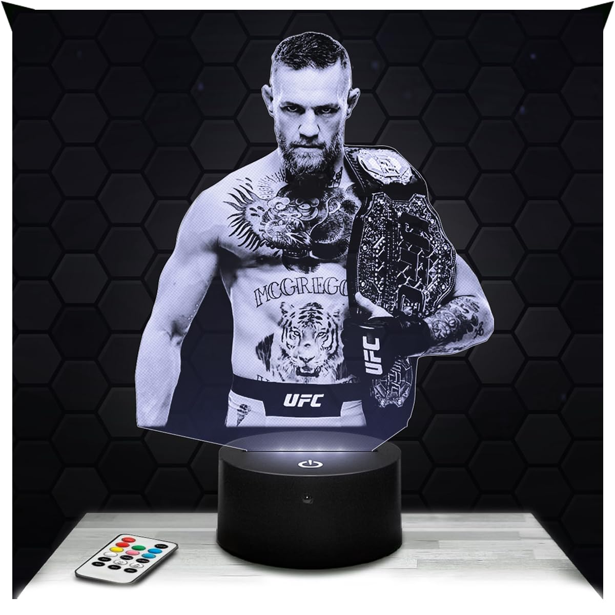 Lampephoto.fr - Conor McGregor The Notorious MMA Decoration Mixed Martial Arts, Gift idea for Men Object Conor McGregor The Notorious MMA Adult Night Light Room Decor, Original Christmas, Gift Idea