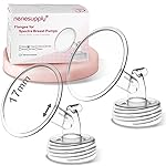 Nenesupply 17mm 2 pc Flanges Compatible with Spectra S2 S1 9 Plus Synergy Gold Breastpump Replacement to Spectra Pump Parts Flange Accessories Wide Mouth Work with Valve Backflow Protector Bottle
