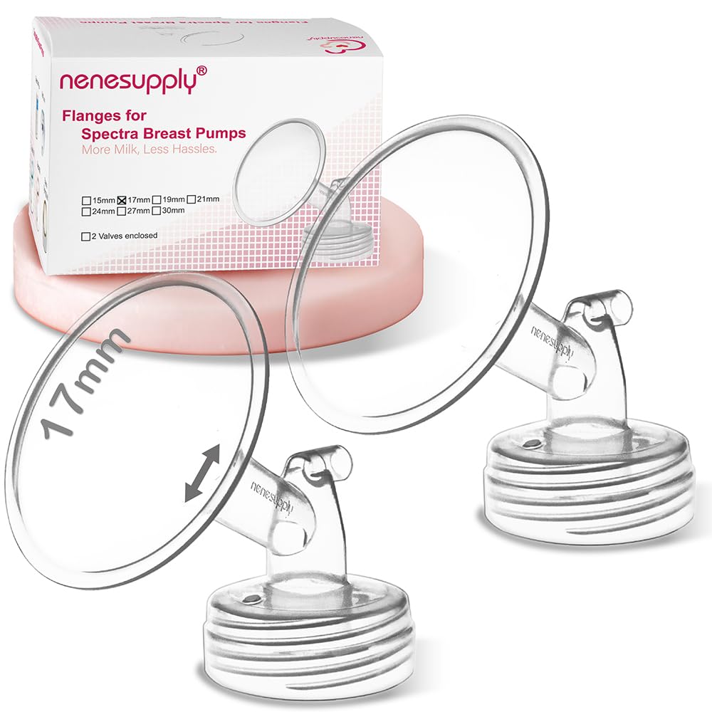 Nenesupply 17mm 2 pc Flanges Compatible with Spectra S2 S1 9 Plus Synergy Gold Breastpump Replacement to Spectra Pump Parts Flange Accessories Wide