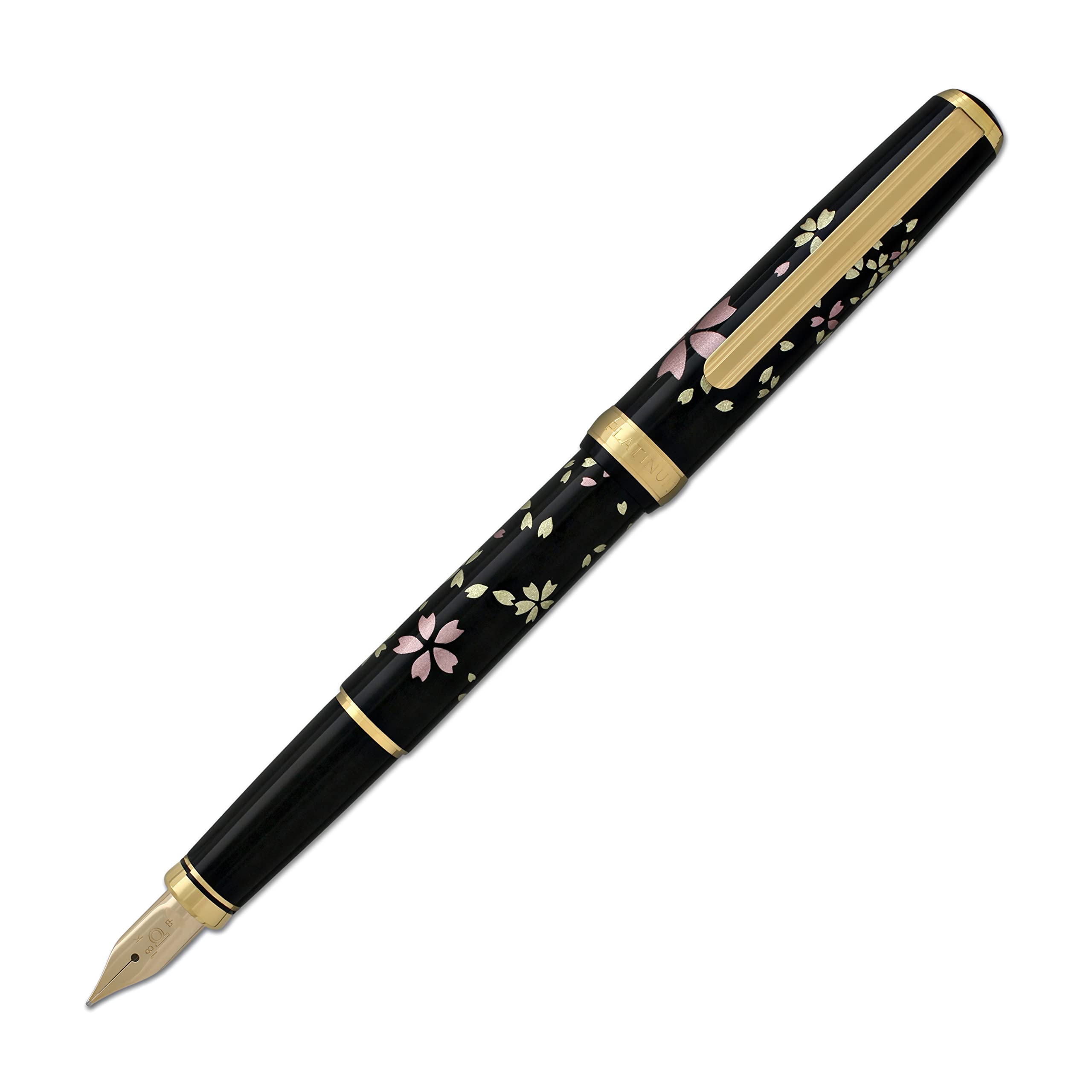 Amazon Com Platinum Makie Fountain Pen Kanazawa Foil Sakurafubuki Fine Print F Ptl h 52 2 Japan Import Office Products