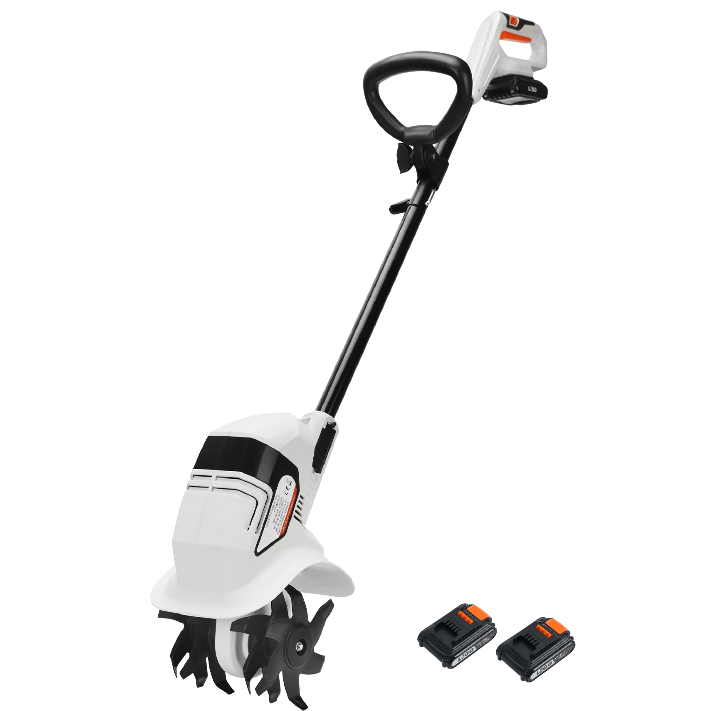 LIGO 20V Cordless Tiller - Efficient Cordless Rotavator with 2 Batteries for Long-Time Work, Adaptable to All Soil Conditions, 19cm Working Width & 15cm Depth for Small Garden