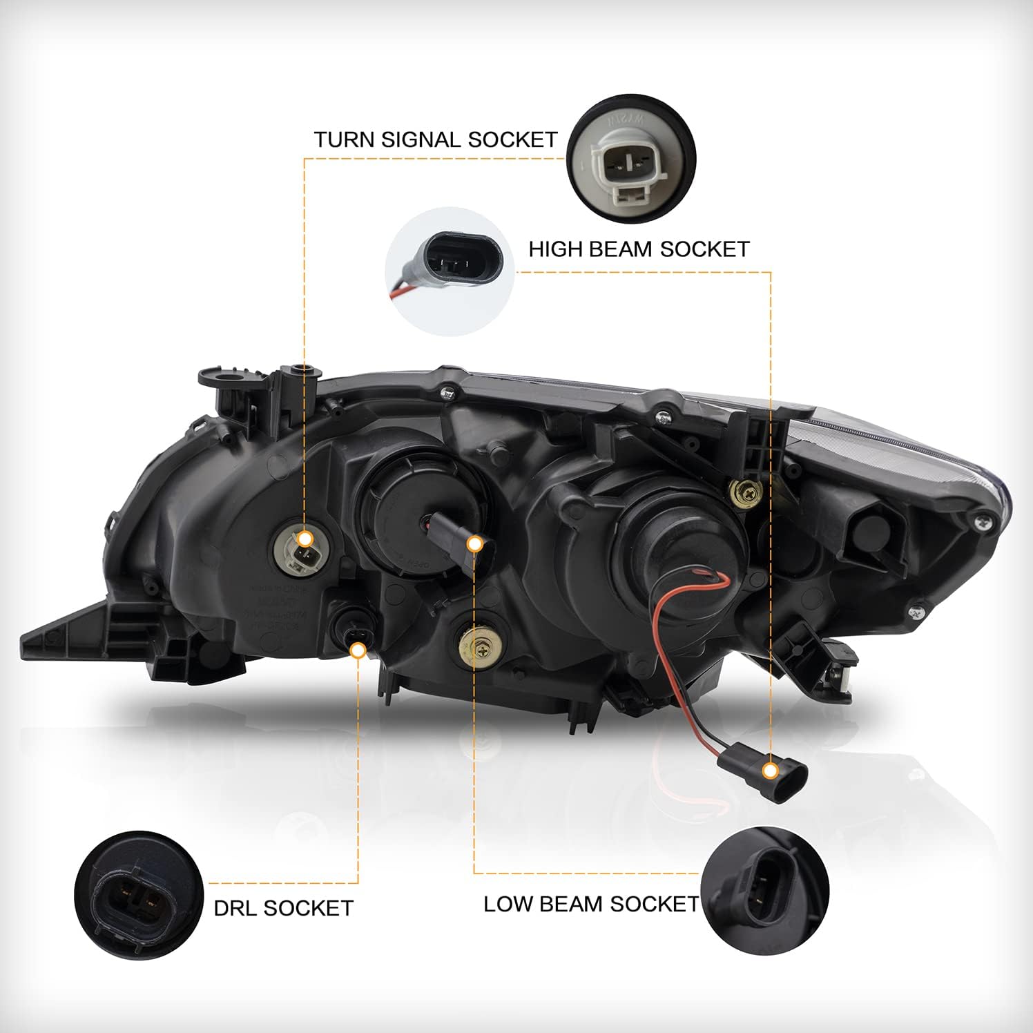 VLAND Compatible with 2011 2012 2013 Toyota Corolla Headlight Assembly（ NOT FOR COROLLA LE MODELS!）