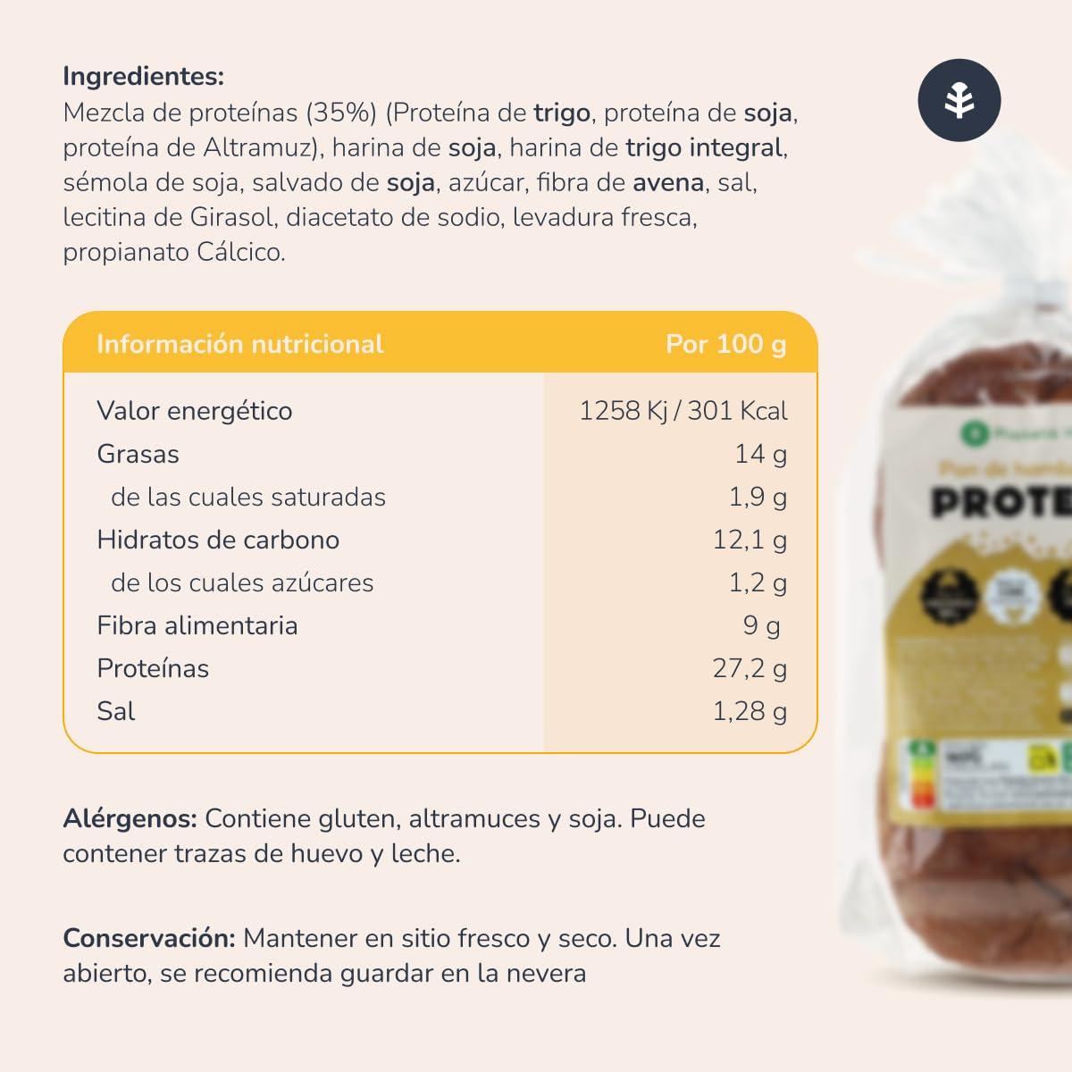 PLANETA HUERTO | Pack 2x Pan de Hamburguesa Proteico 80 g – Alto en Proteínas y Fibra – Bajo en Carbohidratos – Con Semillas de Lino, Girasol y Sésamo