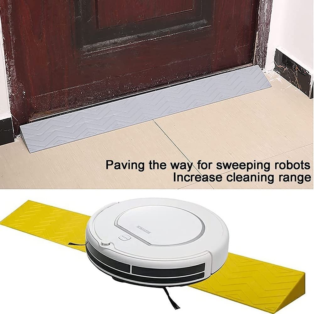 Rampa de goma para silla de ruedas de altura ajustable para escalones de casa/puerta, rampa de 39 pulgadas de ancho con superficie texturizada antideslizante, rampa de movilidad portátil para umbrales