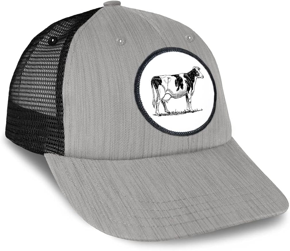 Vintage Cow Patch Trucker Baseball Cap - Farm Animal