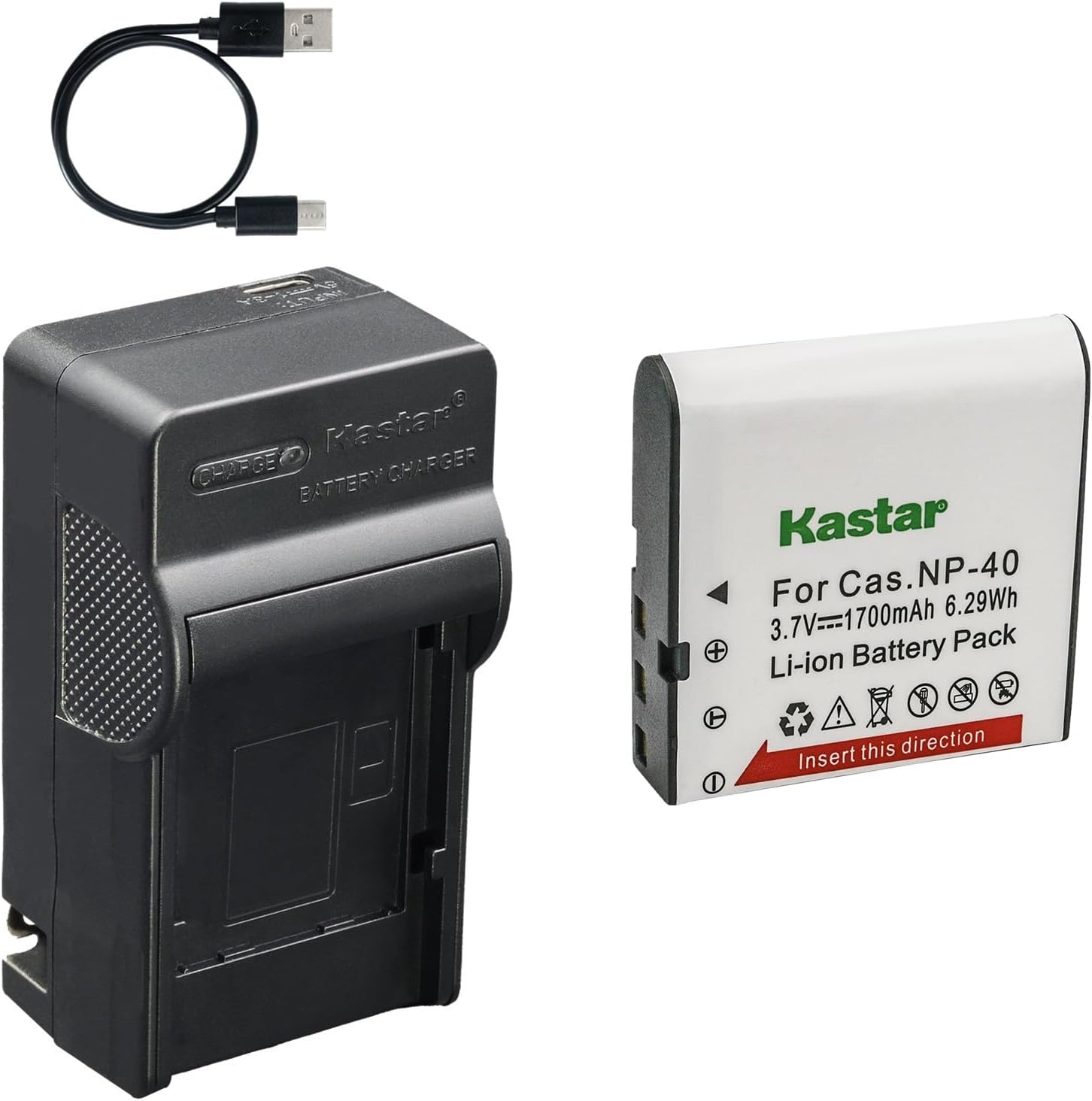 1-Pack Battery and AC & USB-C Charger, Compatible with NP-40 CNP-40 BC-30L BC-31L for Exilim EX-Z EX-P EX-FC Series and 4K Digital Cameras