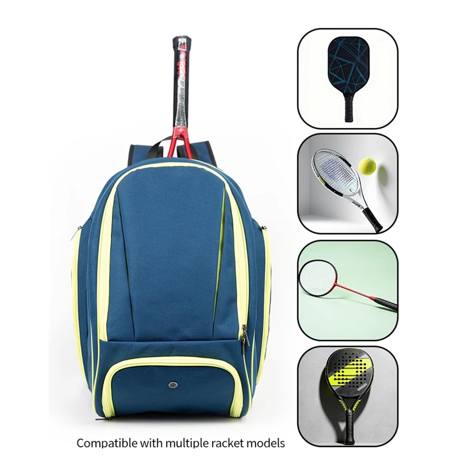 Raquetero Tenis Raquetas De Tenis Bolsa Mochila Bádminton Padel Raqueta Squash