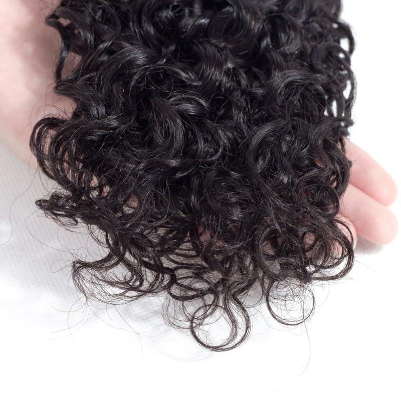 Jerry Curly Bundles Human Hair 24 26 28 Inch Human Hair Bundle Brazilian Virgin Hair 3 Bundles for Black Women Weave Extensions Natural Black