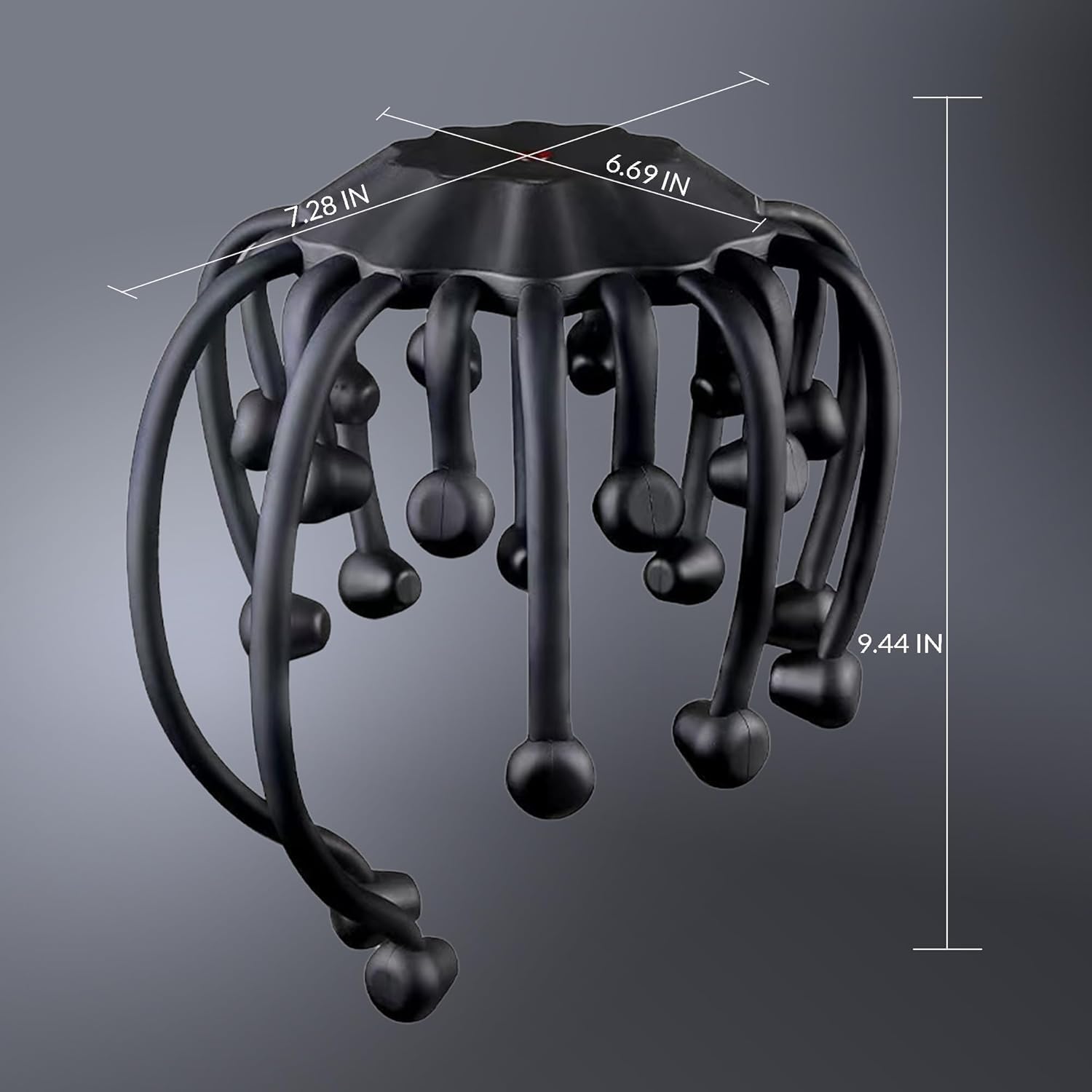 Masajeador eléctrico del cuero cabelludo, masajeador automático de cabeza de pulpo de 360°, 4 modos, dispositivo de relajación del estrés del cuero cabelludo, 8 cabezales