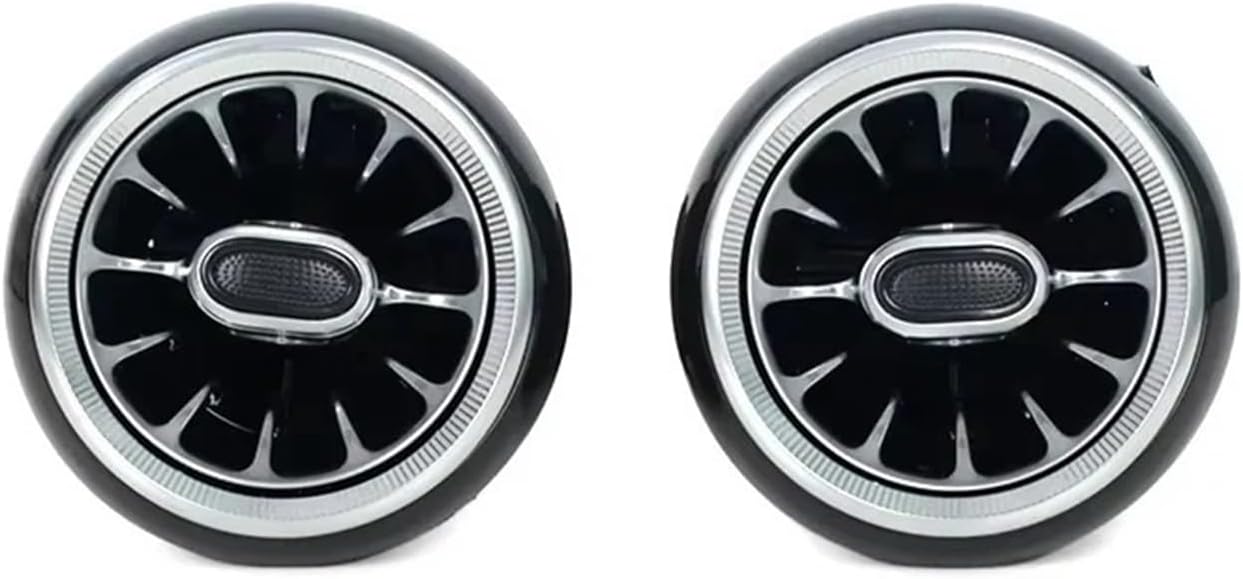 Car 2PCS LED Front Dashboard AC Air Condition Vent Outlet Turbo Interior Trim Compatible For Ford Fiesta 2009 2010 2011 2012 2013 2014(No LED)