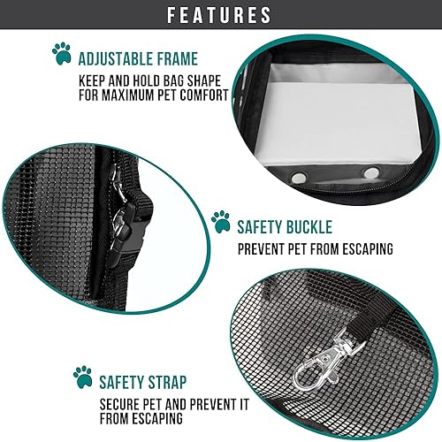 Miniatura 5 de PetAmi Bolsa transportadora para perros pequeños, aprobada por aerolíneas, transportador de mascotas de lados suaves con bolsillos, bolsa de