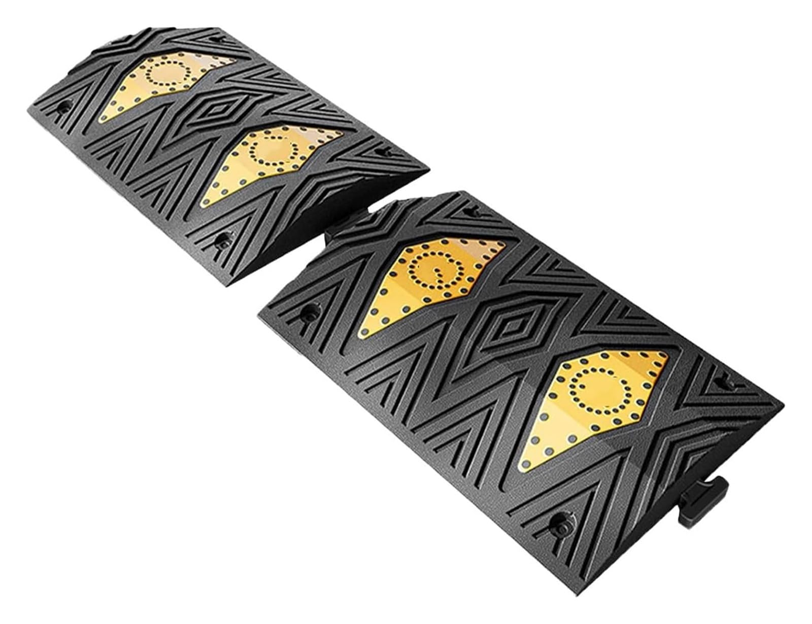 Gummi-Geschwindigkeitsschweller, 2er-Pack | 50x35x(4-5)cm, for Straße, Einfahrt, Parkplatz, Asphalt, Beton, Kies(50x35x4cm)