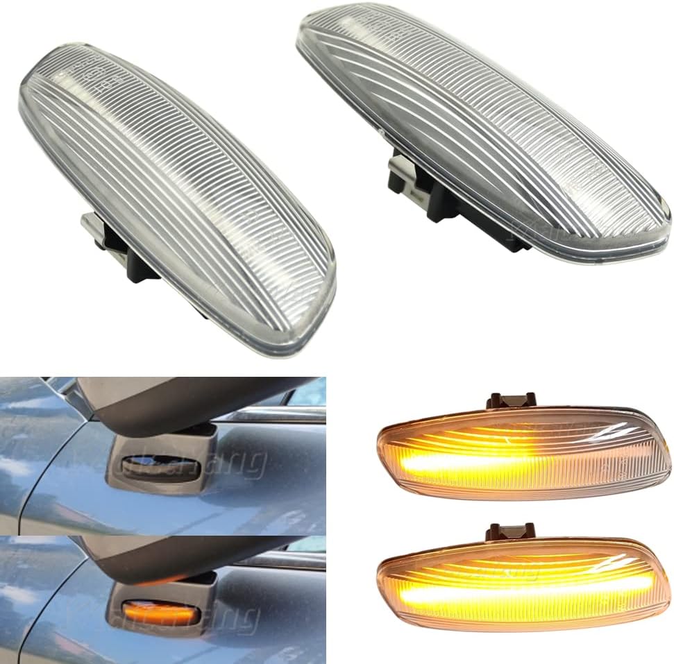 Dynamic LED Side Marker Repeater Lamps Compatible with Citroen C3 C4 Picasso C5 DS3 DS4 Compatible with Peugeot 207 308 3008 5008 RCZ