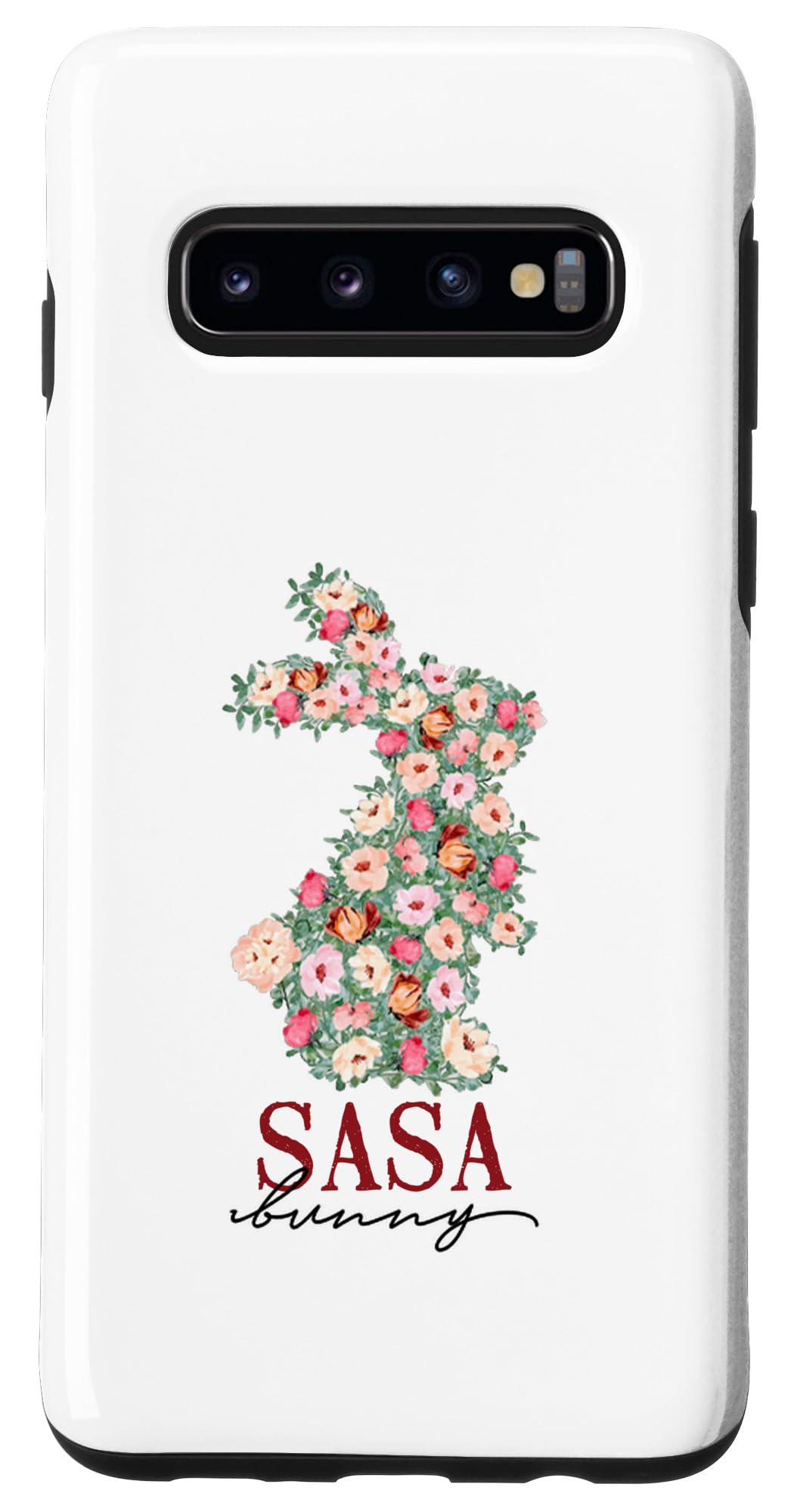 Galaxy S10 Floral Bunny Sasa Happy Easter Day Case