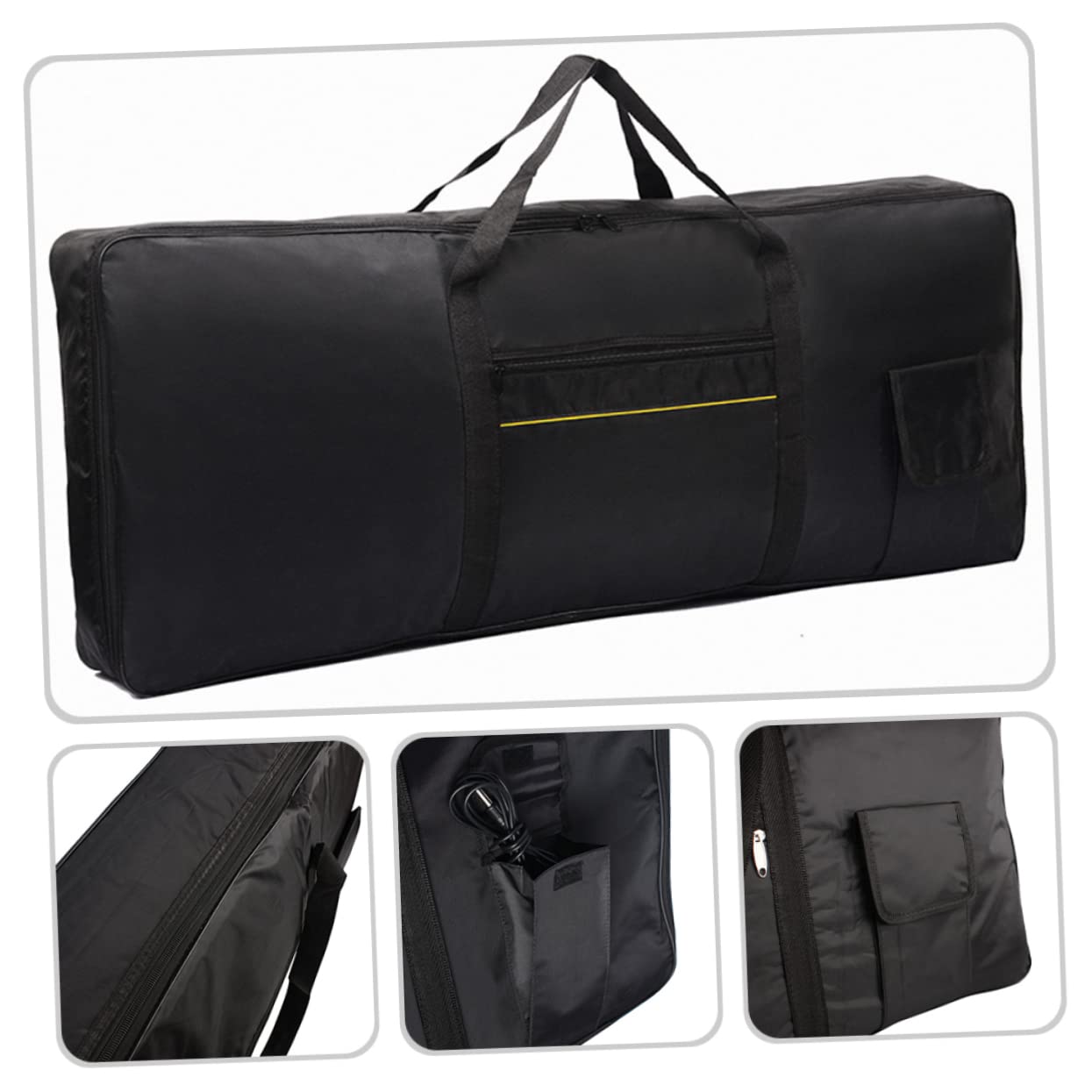 61 Tasti Borsa per Tastiera Elettronica Oxford Nera | Trasporto Comodo e Leggero, Uso a Mano o Sulle Spalle, Stile Moderno, Formato per 61 Tasti