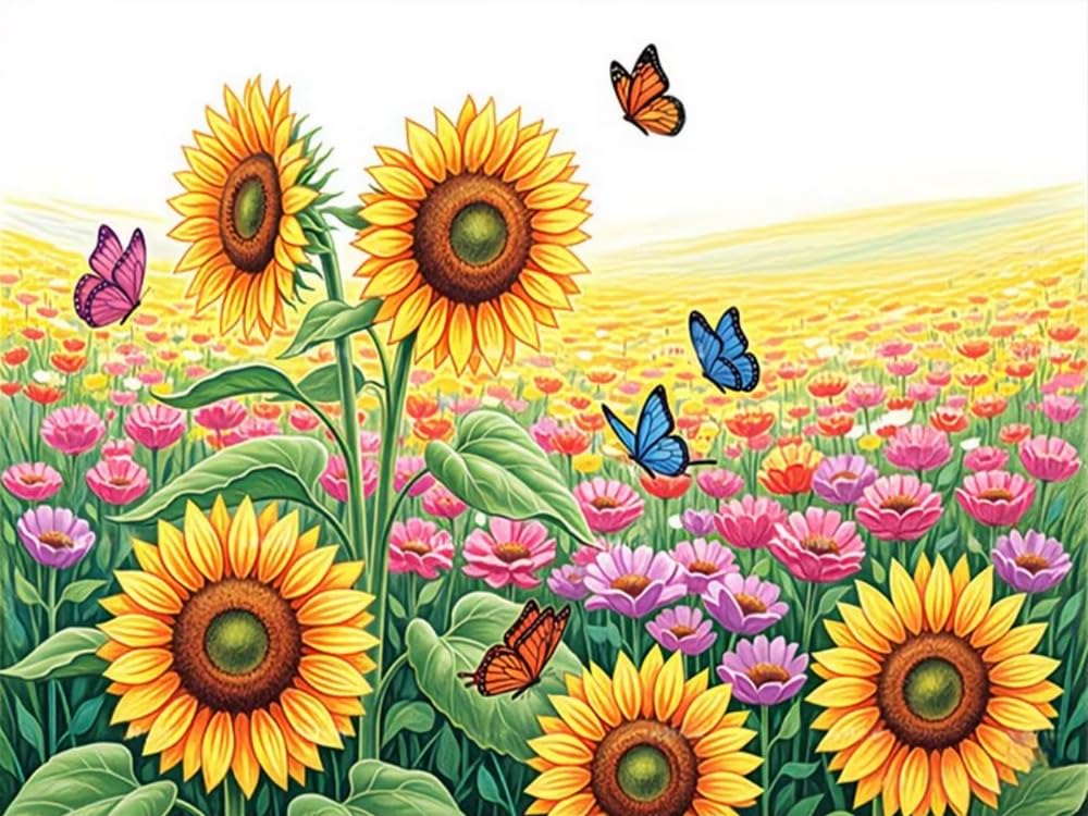 Weiniuniu 5D Diamond Art Painting Kits Sunflowers DIY Full Drill Diamond Arts and Crafts Painting Pictures for Adults Canvas Painting by Numbers 40x50 cm