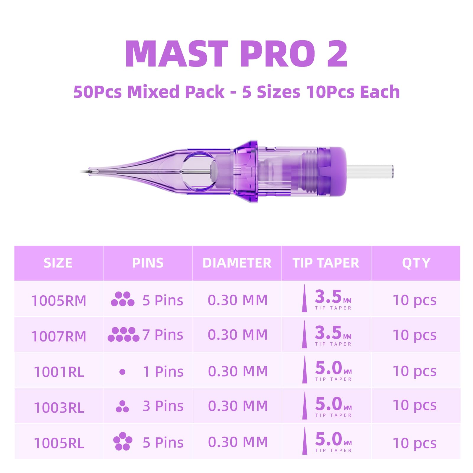 Mast Pro2 Disposable Tattoo Needle Cartridges
