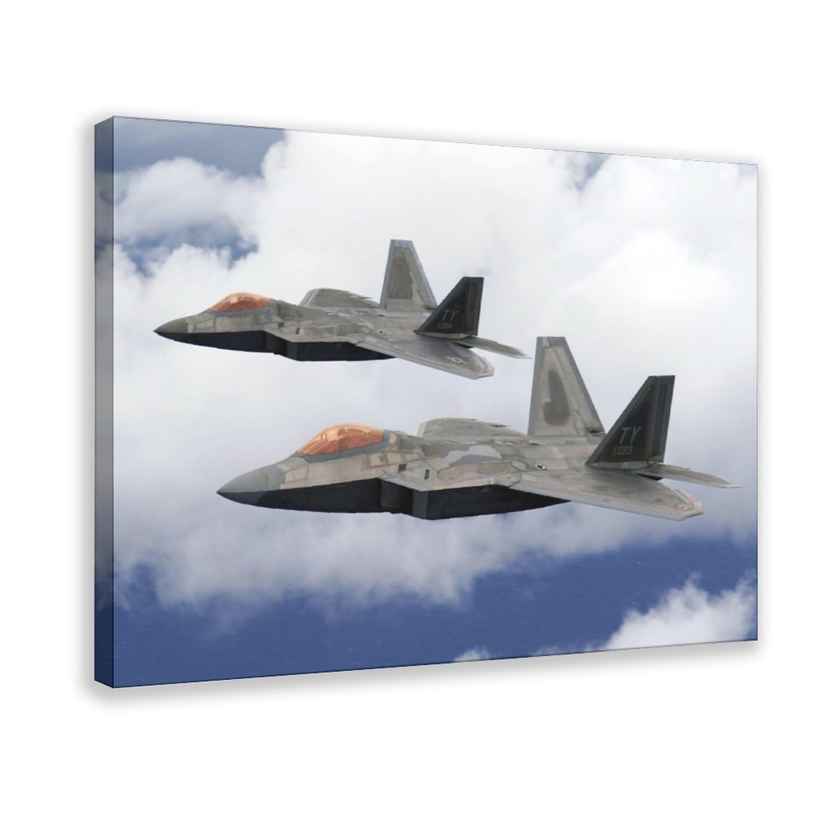 Military Poster F-22 Raptor Jet Fighter Wall Art Airplane Plane Flying Flight 24L"x16W" Wall Art Canvas Painting Print Posters,for Boy’s Bedroom Men Living Room Office Large Home Decor