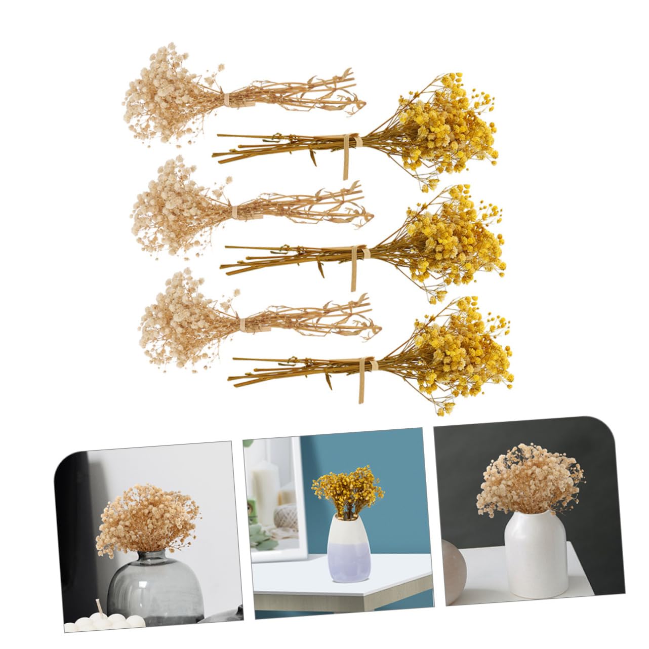 OUNONA 24stücke Künstliche Atemblumen Trockenblumenstrauß Für Hochzeitsdekoration Langlebig Und Vielseitig Für Zuhause Garten Party Blumenarrangements