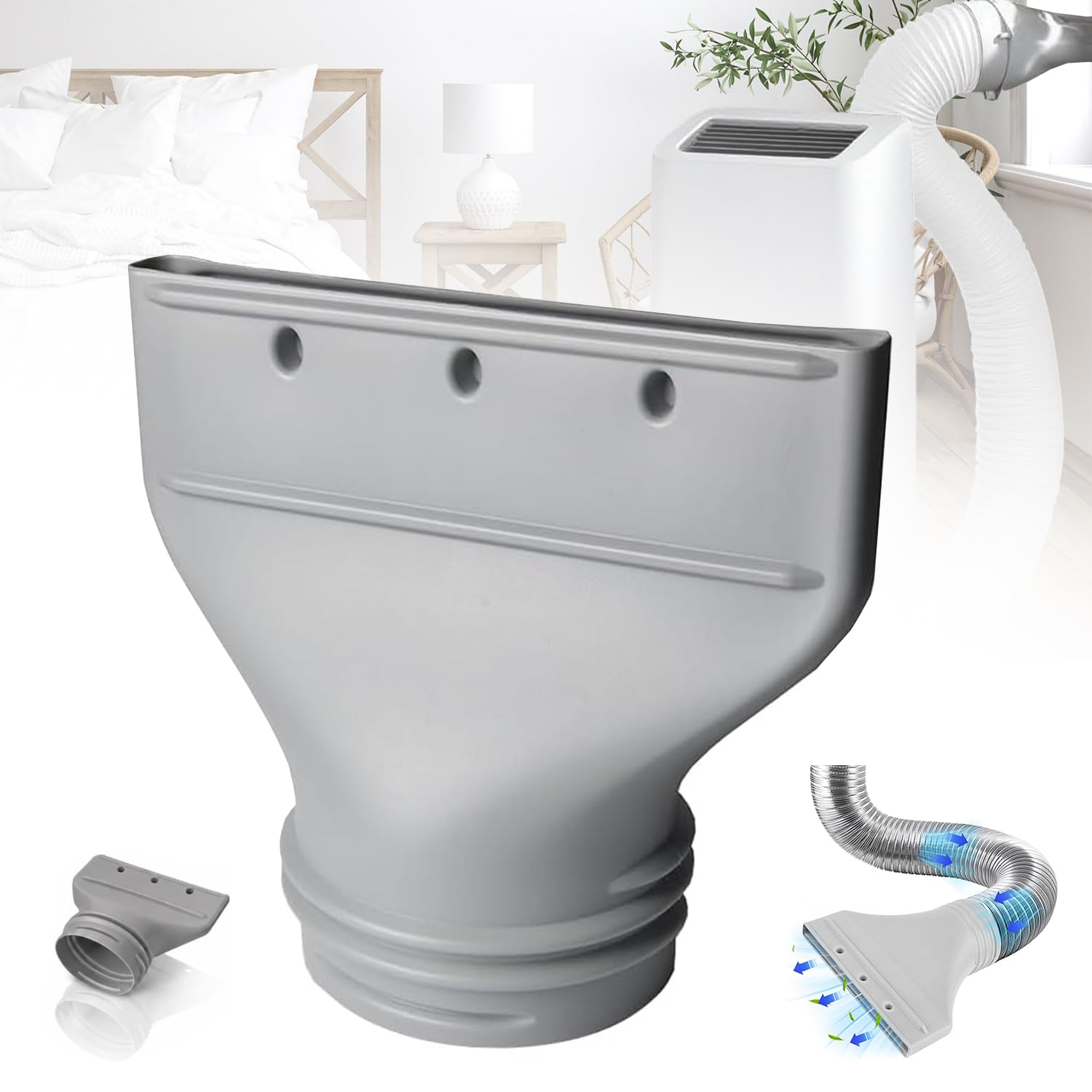 Adattatore Per Tubo Piattos Aria Condizionata, 130/150mm Per Climatizzatore Portatile, Adattatore Piatto Per Tubo Di Scarico Del Condizionatore, Adattatore Tubo Piattos Scarico Finestra
