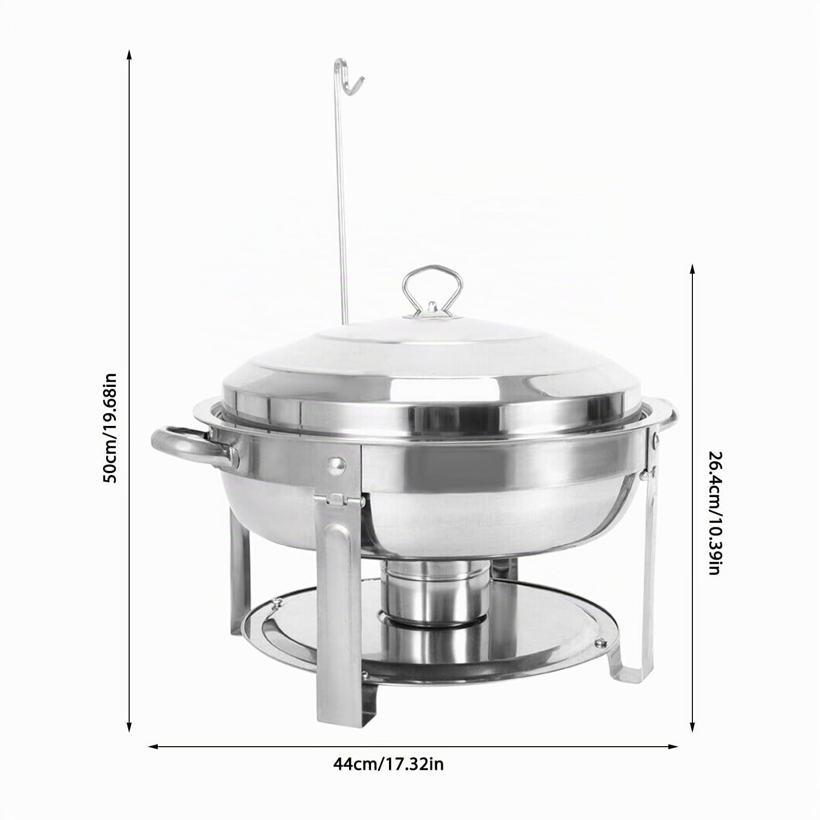 Chafing Dish Buffet 7.5L Chauffe Plat Electrique avec Couvercle en Acier Inoxydable et Support pour Hôtels, Buffets, Restaurants, Réunions Famille, Dortoirs, Banquets, Mariages