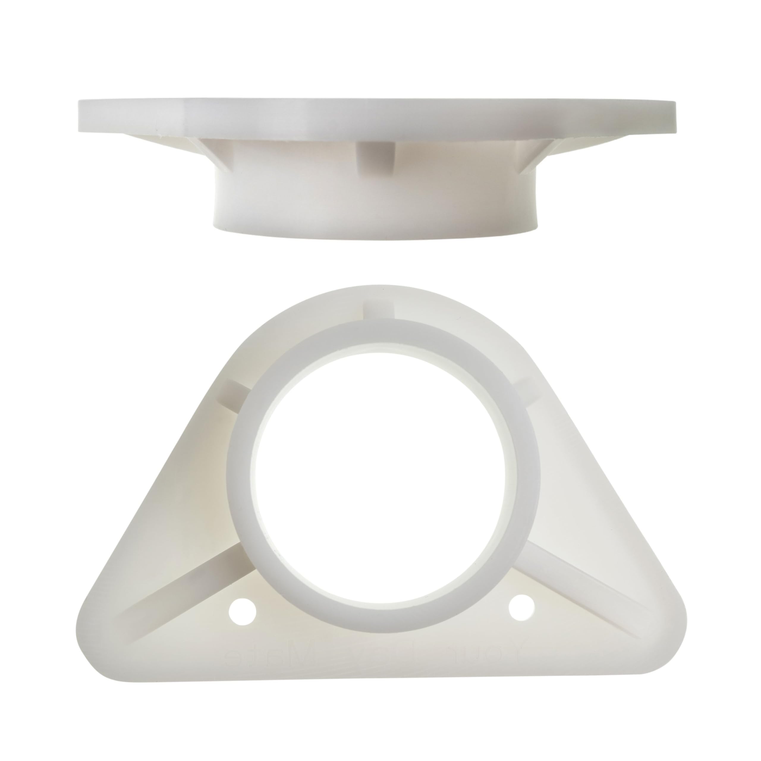 Rinforzo per lavello, 2 pezzi, bianco, in ABS, misura standard con foro interno Ø 36,5 mm, stabilizzatore per lavelli in acciaio inox a parete sottile