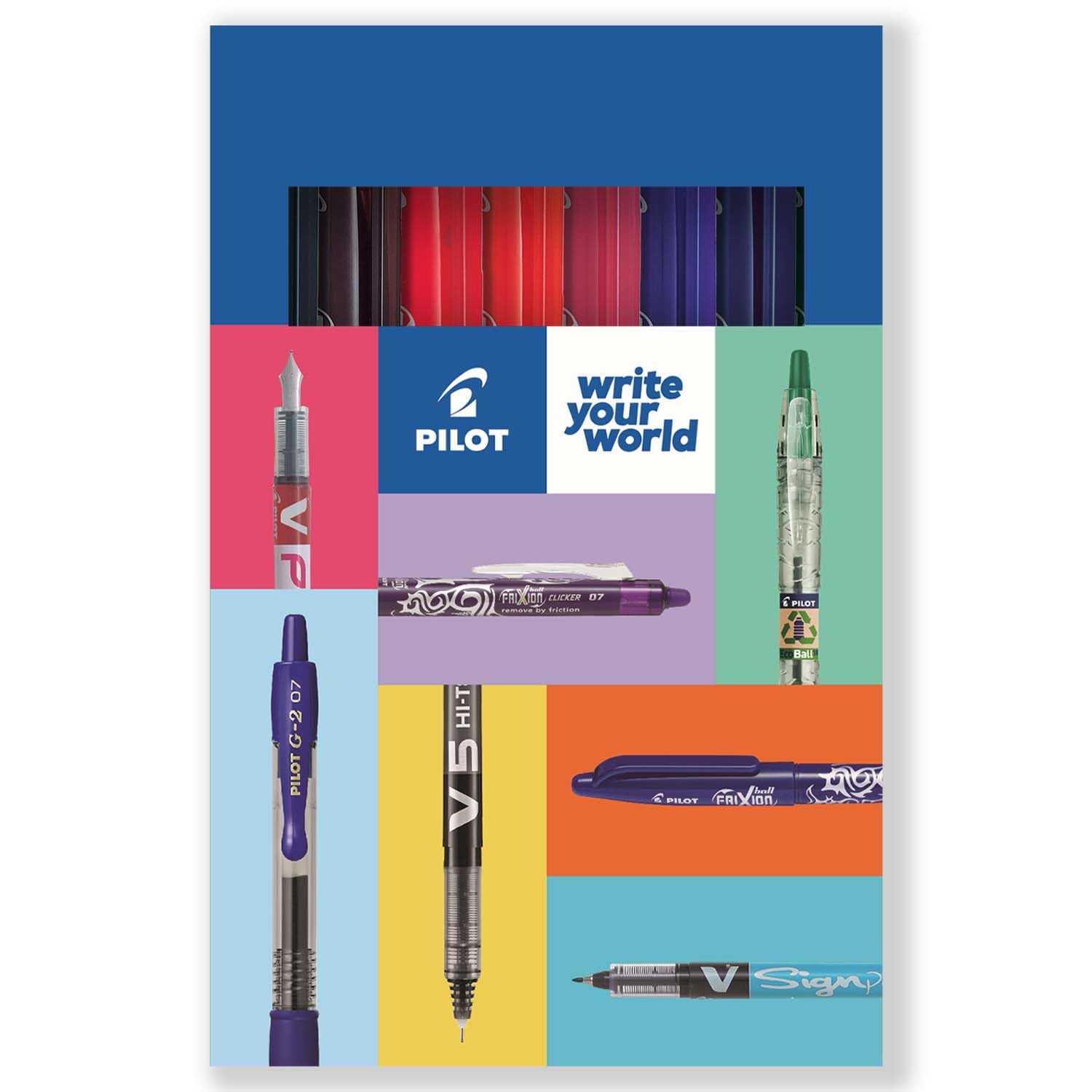 PILOT Frixion Heat/Friction Erasable Rollerball Pen FR7 - Medium Line 0.7mm Tip Nib - Range Pack - Pack of 8 in Envelope Gift Packaging - Image 2