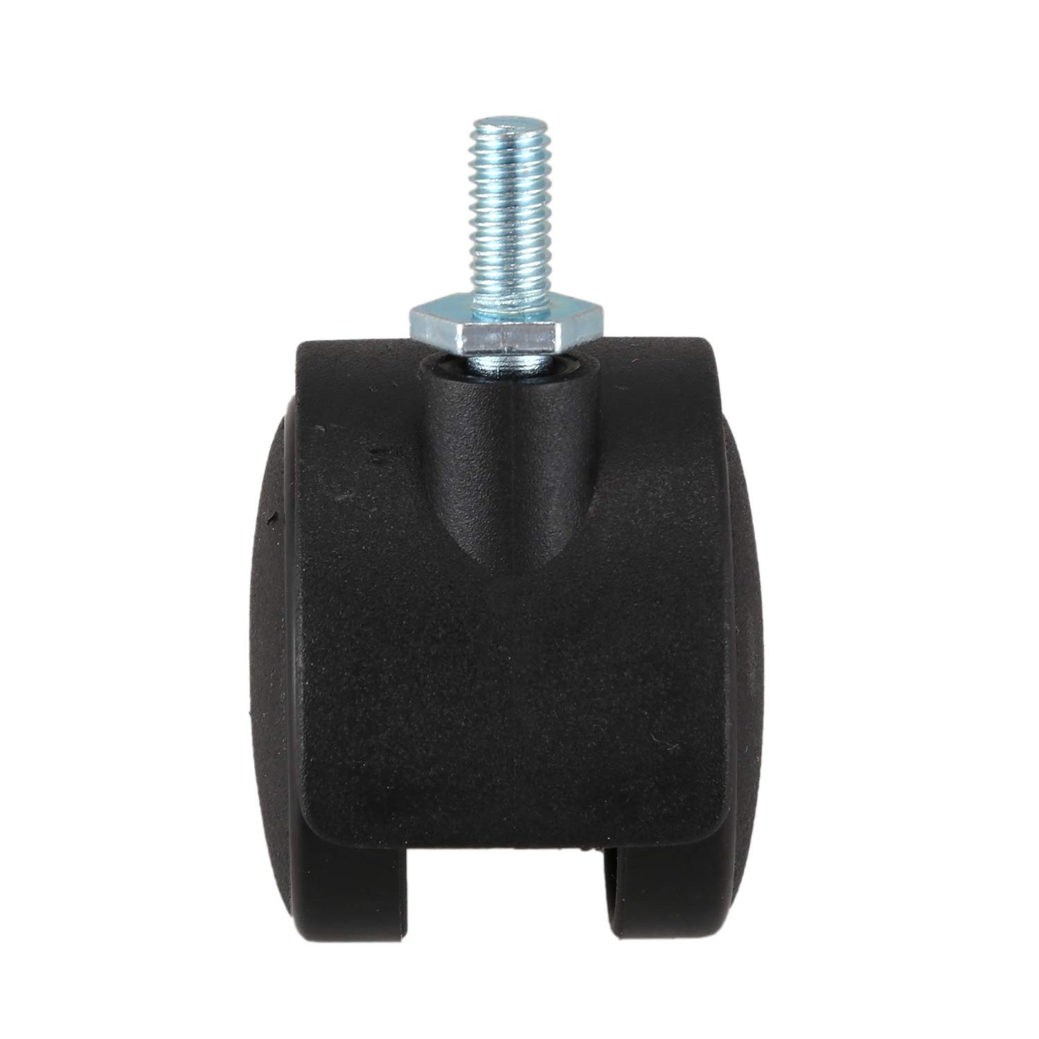 Drehbare Rolle mit Doppelrad, 6 mm Gewinde, 40 mm, Schwarz