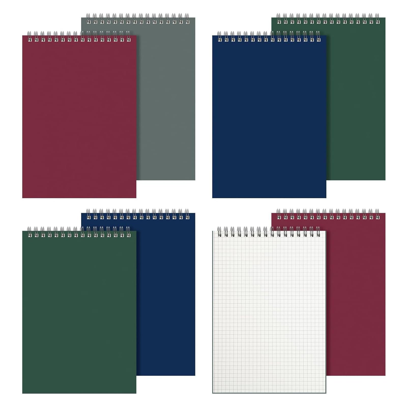 6 quaderni a griglia con 140 pagine con copertina rigida, 20,9 x 14,7 cm, per scrivere diari, pianificare, schizzi, prendere appunti per studenti