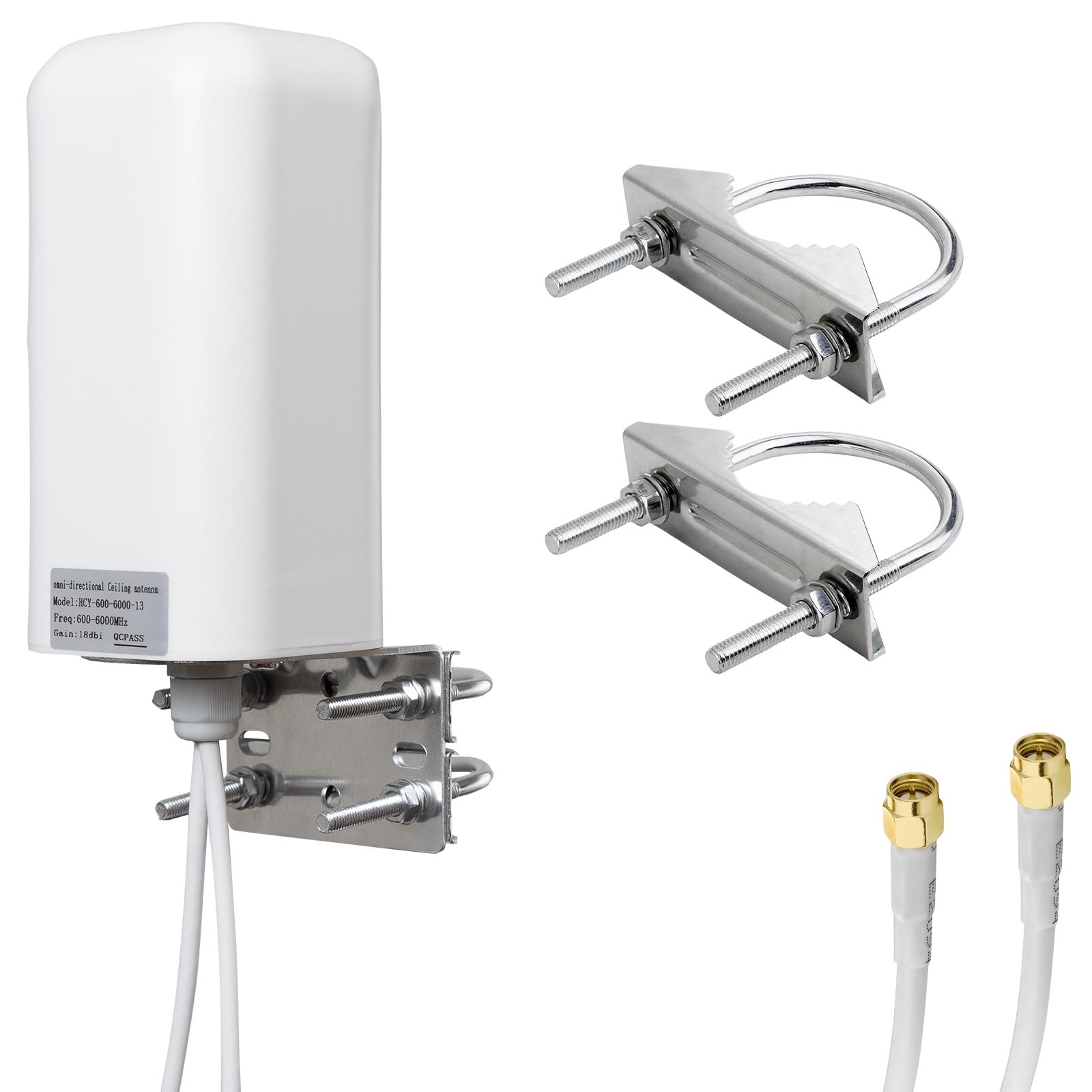 Lot de 2 antennes MIMO 4G 5G LTE 600-6000 MHz pour extérieur 10 dBi 5G/4G/LTE avec câbles d'extension RG58-SMA de 5 m pour routeur, modem hotspot et passerelle
