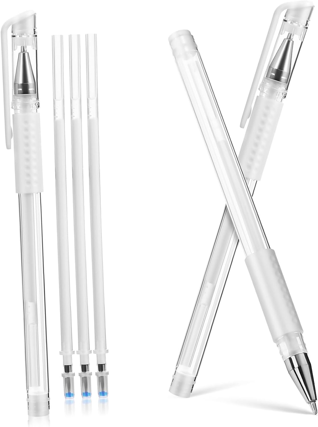 3 Pcs Tattoo Pens for Skin Positioning with Refills White ABS