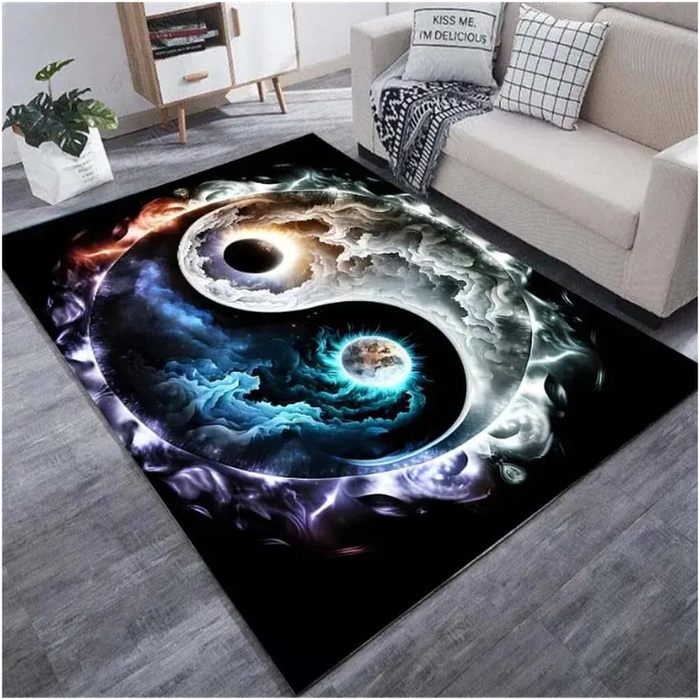 Tapis Yin Yang de sol pour réchauffer une chambre ou un salon froid