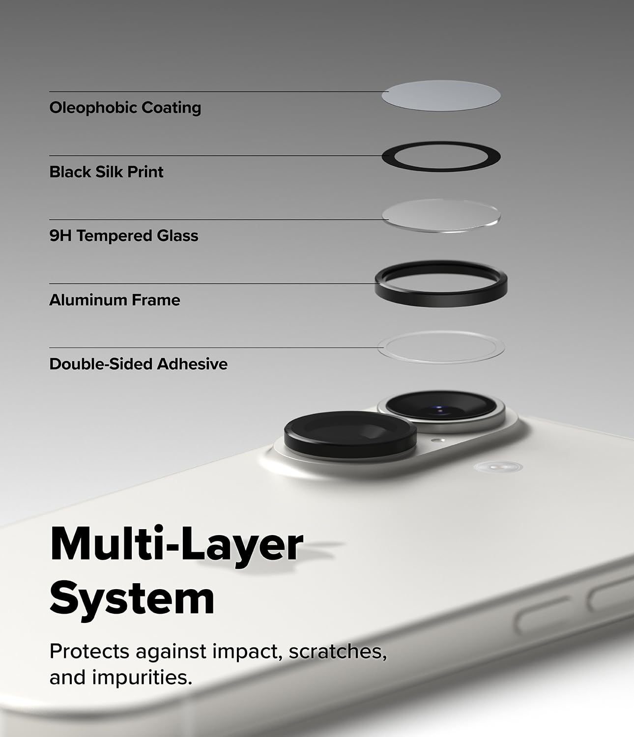 Ringke Protection Caméra IPhone 17 Verre Trempé [2 Pack] 9H