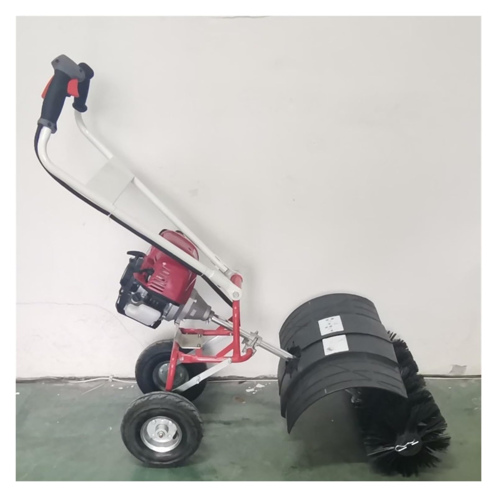 Peinadora De Césped Dos Tiempos, Máquina Cepilladora A Gasolina, Pequeña Barredora Manual Gran áRea De Limpieza
